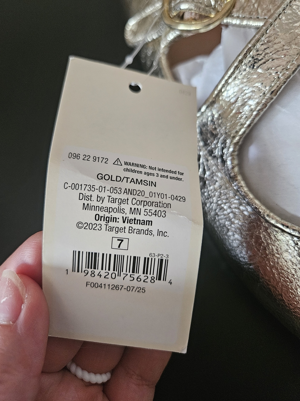✨ NWT A New Day Tasmin Metallic Gold Crisscross Mary Jane Flats ✨ Womans Size 7 - Picture 4 of 16